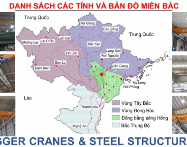 Các dự án cầu trục, cổng trục, nhà thép tại 63 tỉnh thành" MIỀN BẮC - MIỀN TRUNG - MIỀN NAM" của Bigger 